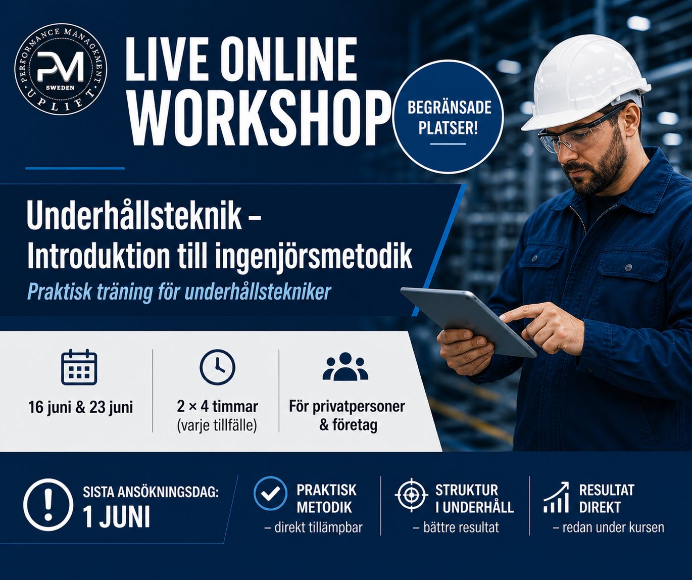 Underhållsteknik workshop med PM-Uplift